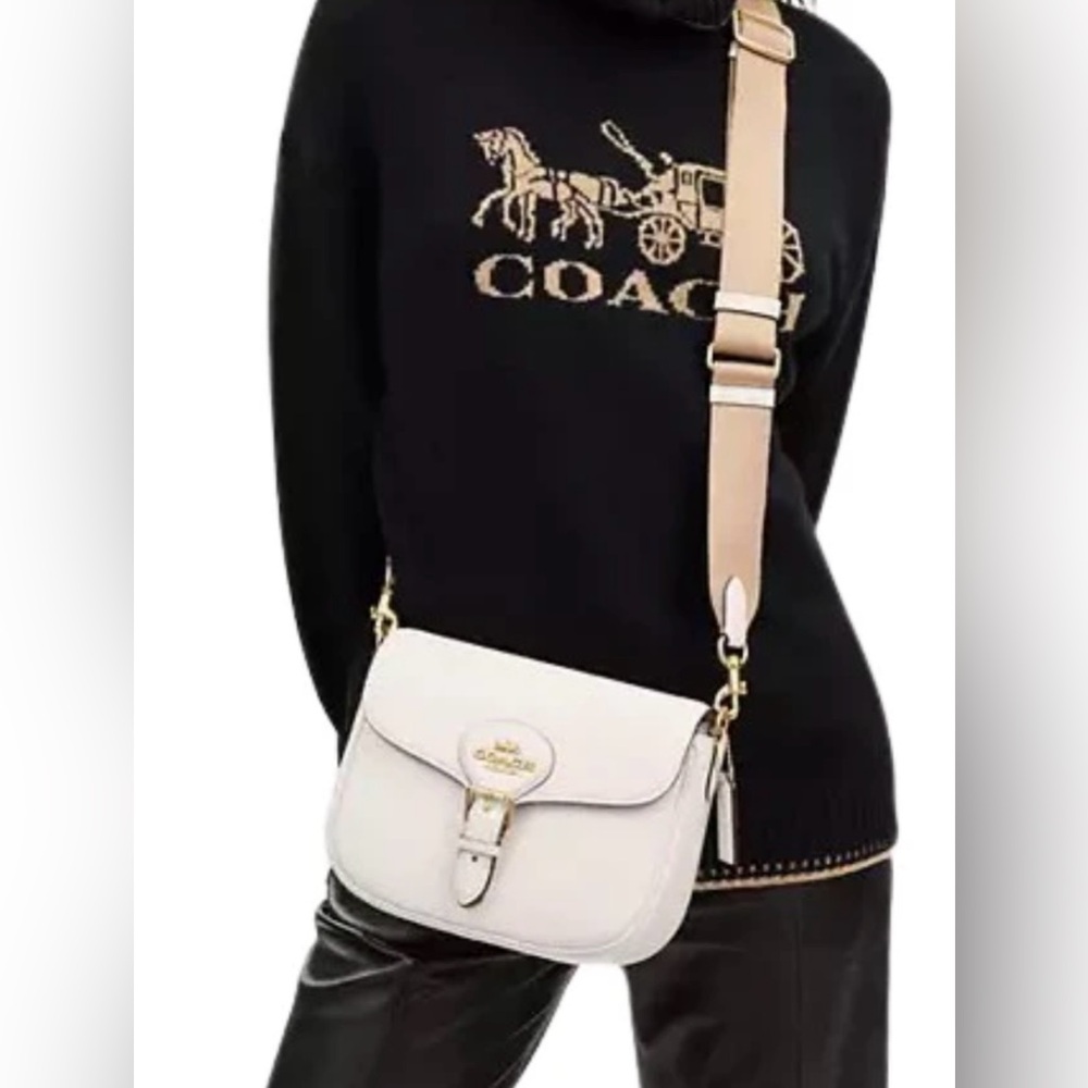 Coach Amelia Saddle Crossbody Bag in Chalk. NWT